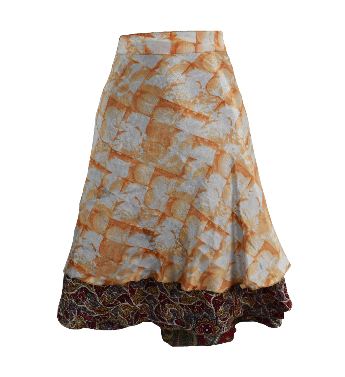 Knee Length Sari Silk Wrap Skirt 60"