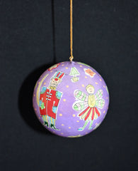 Set of 4 Large Fair Trade Hand-Painted Christmas Baubles
