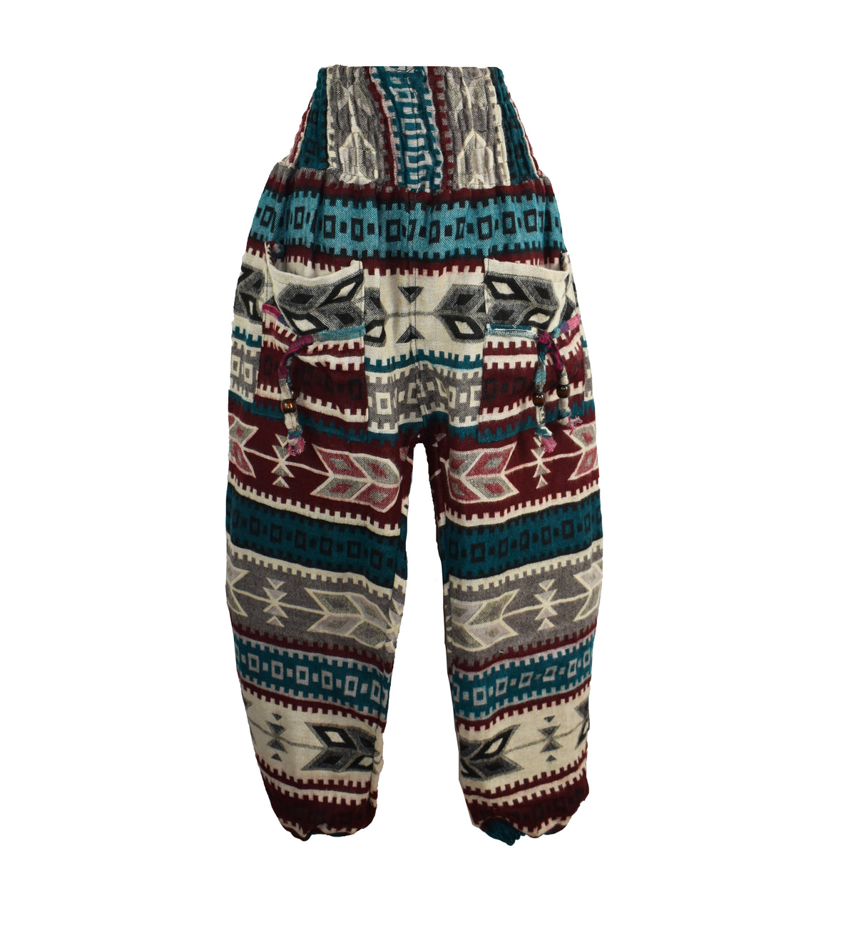 Acrylic Fleece Arrow Pattern Harem Trousers