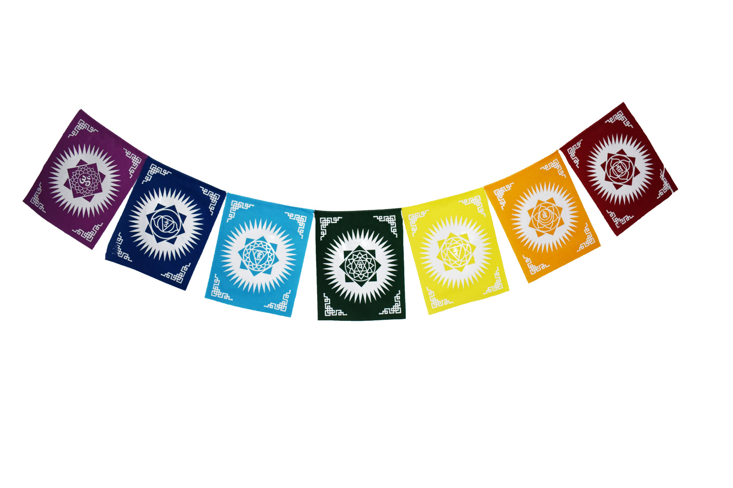 7 Rainbow Chakra Hanging Flags