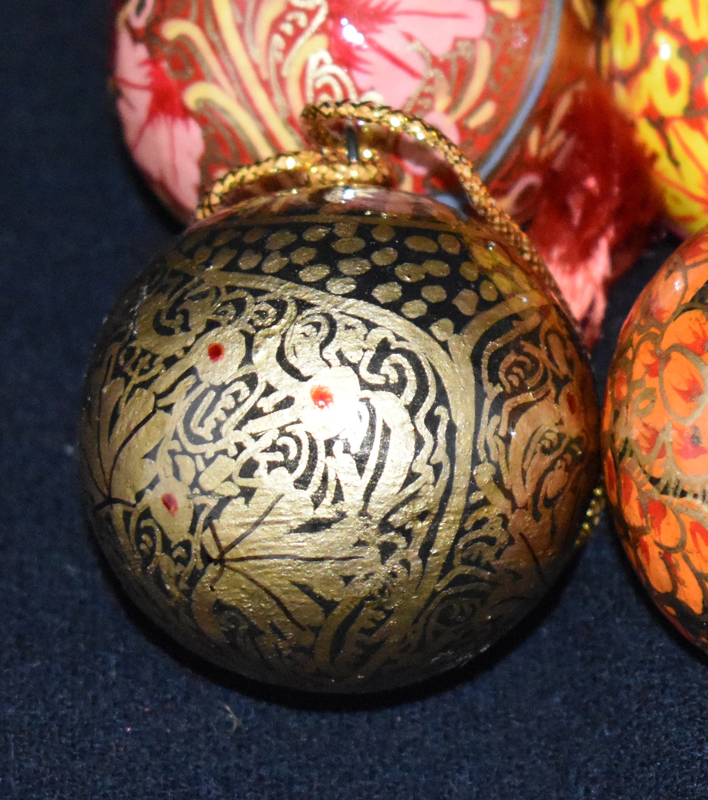 Hand Painted Festive Christmas Baubles x 6