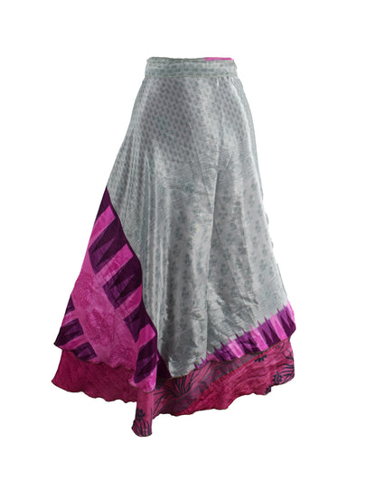 Sari Silk Wrap Skirt M 48"