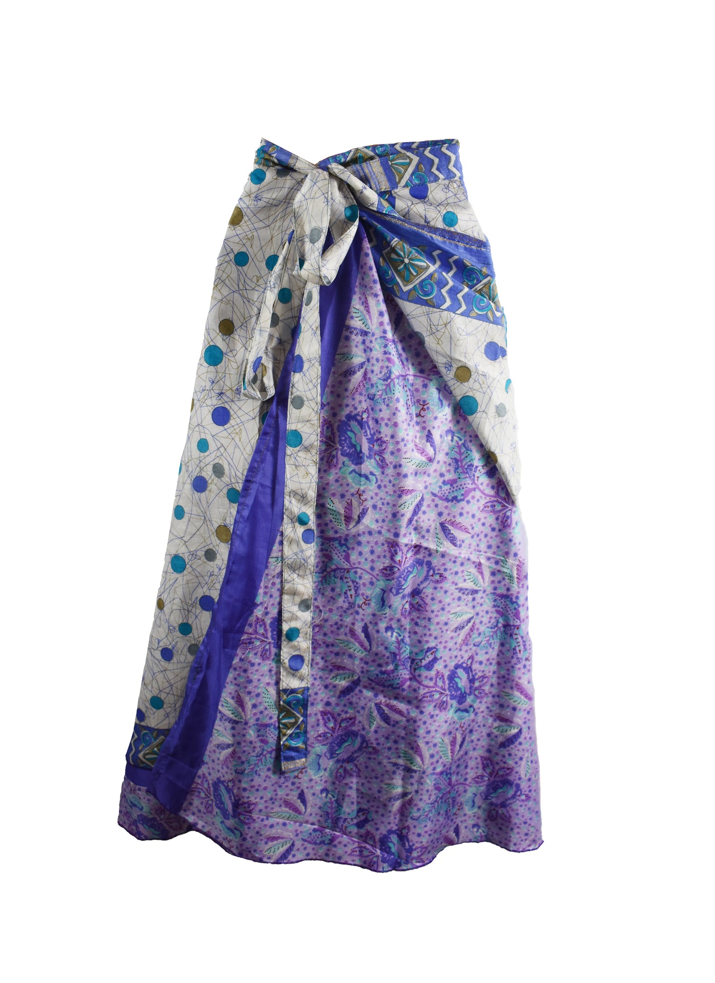 Sari Silk Wrap Skirt M 48"