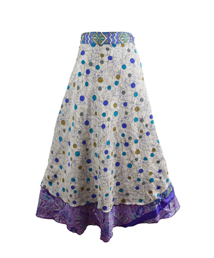 Sari Silk Wrap Skirt M 48"