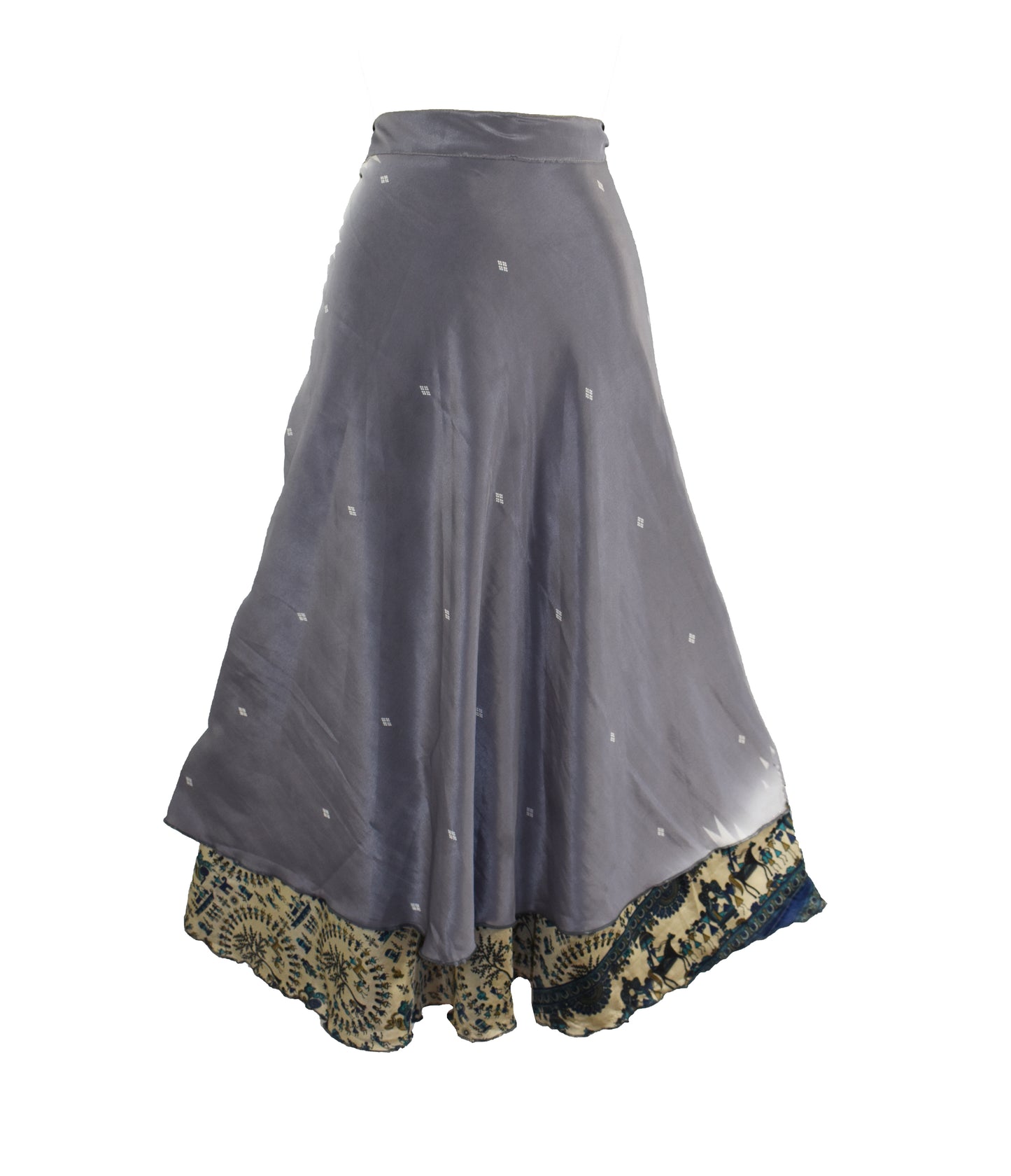 Sari Silk Wrap Skirt M 48"