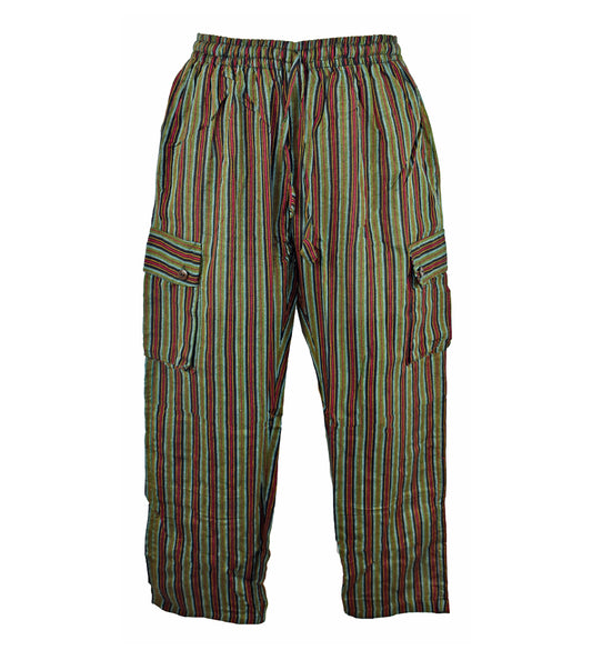 Classic Striped Cotton Cargo Trousers