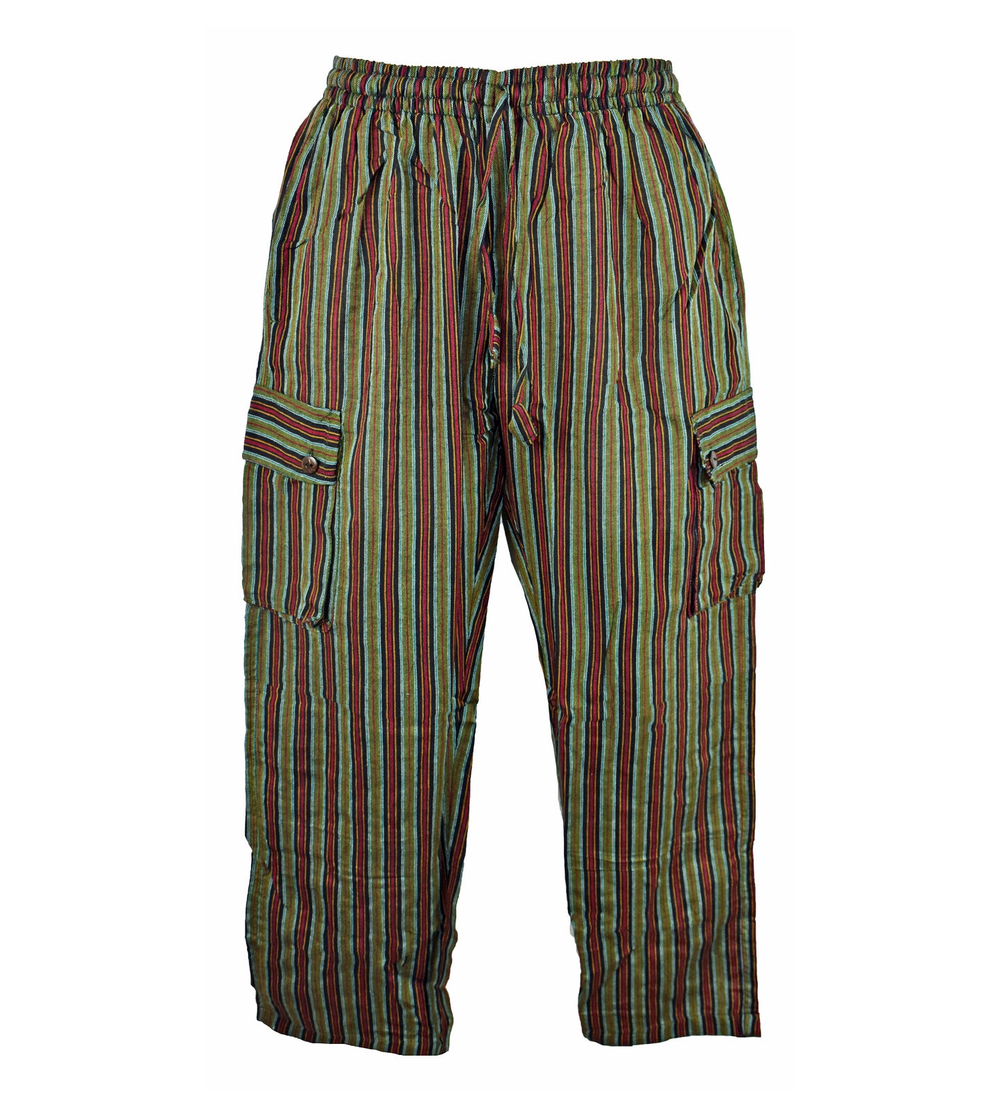 Classic Striped Cotton Cargo Trousers