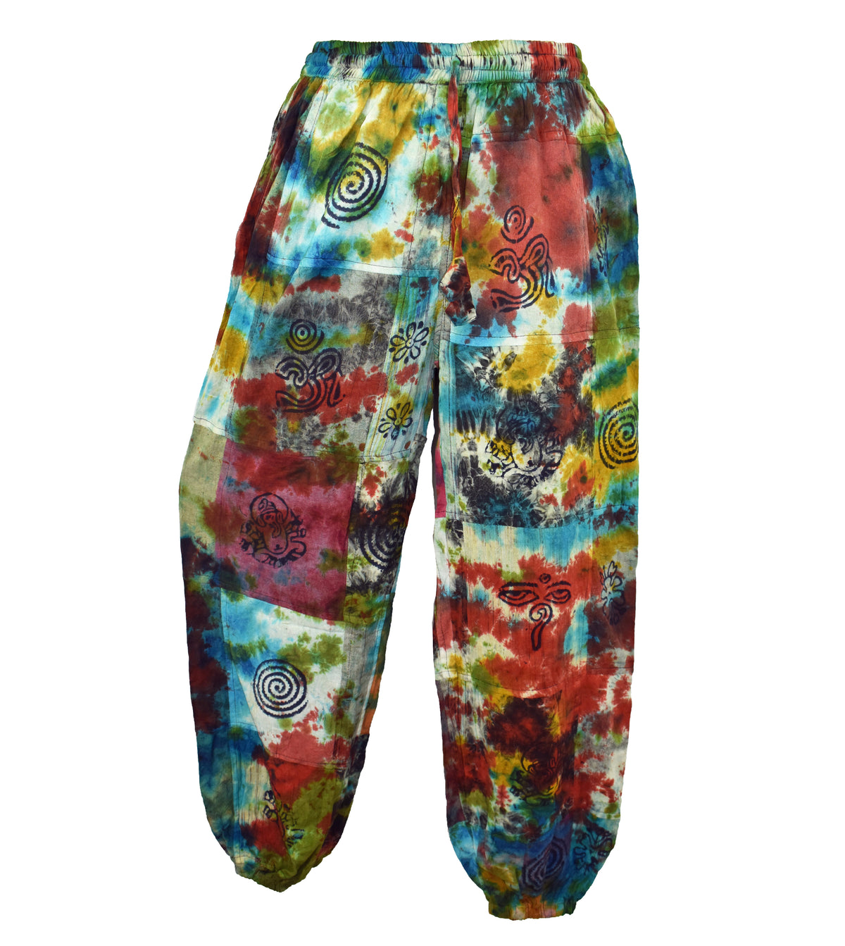 Patchwork Tie Dye Harem Trousers