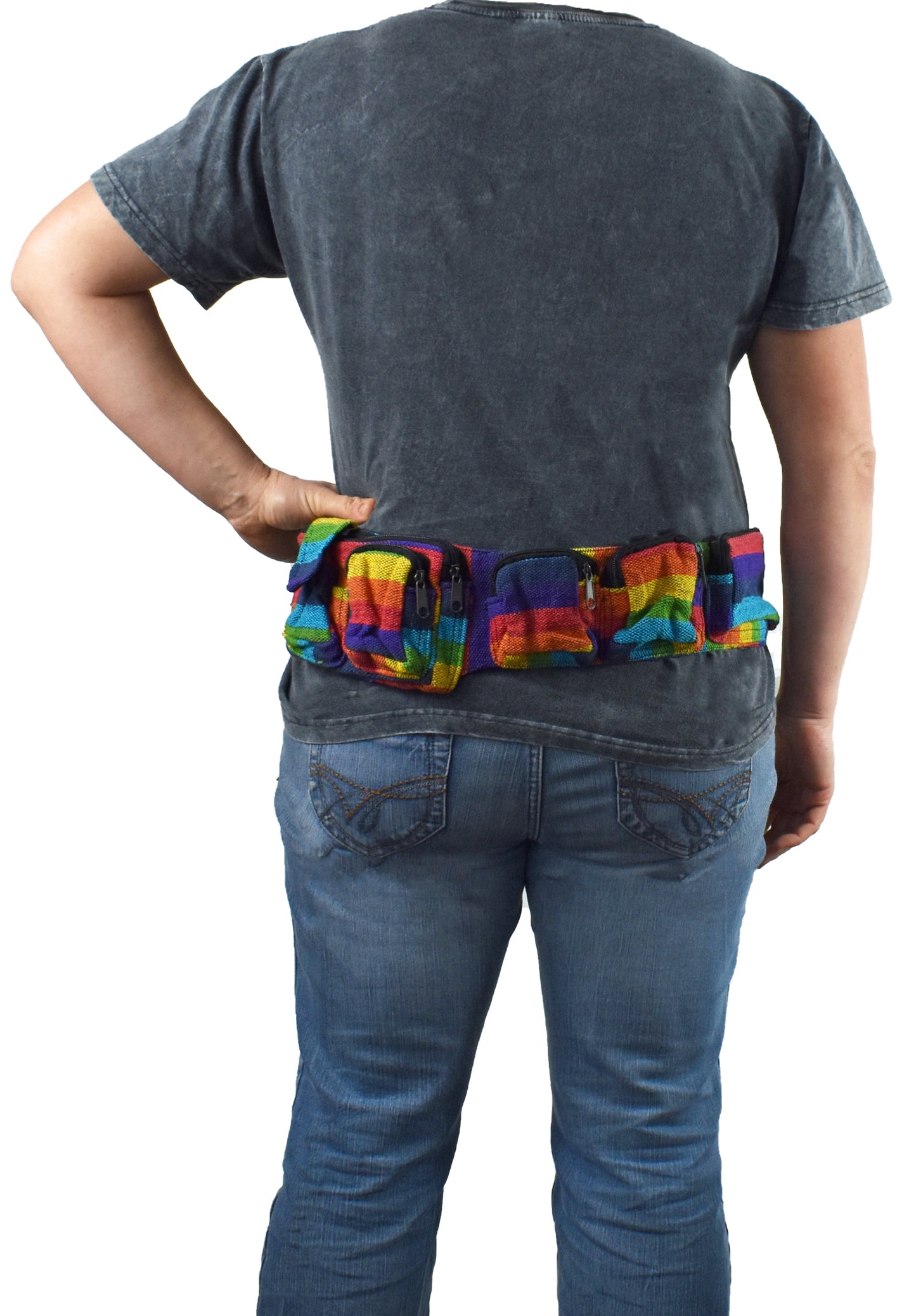 Rainbow Woven Cotton Utility Belt Bag