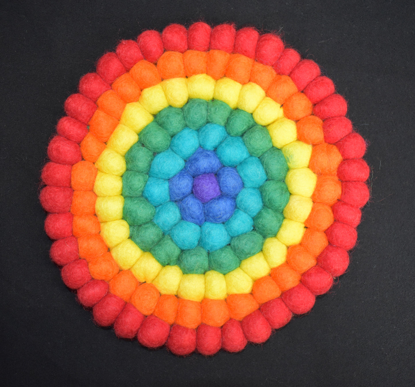 Large Rainbow Felt Ball Mat 20cm