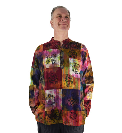 Patchwork Printed Tie Dyed Shirt