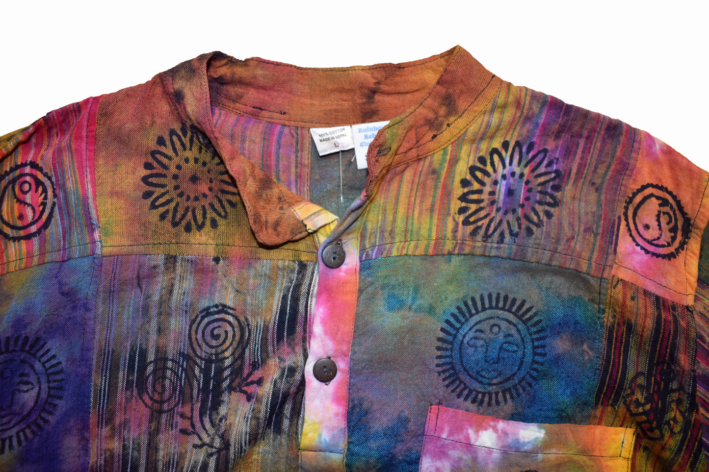 Patchwork Printed Tie Dyed Shirt