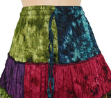 Tie Dye Patchwork Rayon Skirt