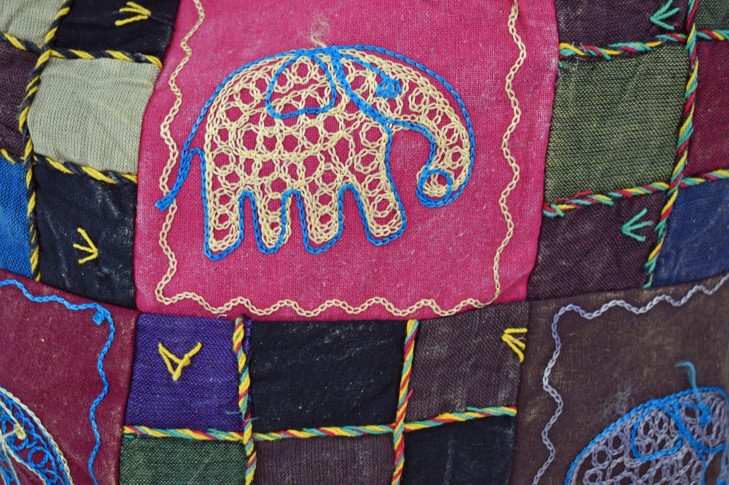 Embroidered Elephant Monk Bag
