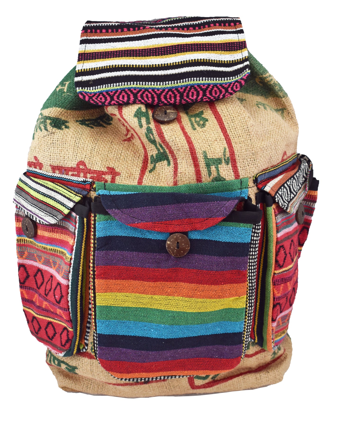 Woven Cotton Rice Sack Back Pack