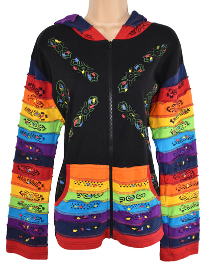 Rainbow Cotton Zip Hoody