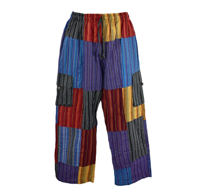 Striped Patchwork Cargo Trousers