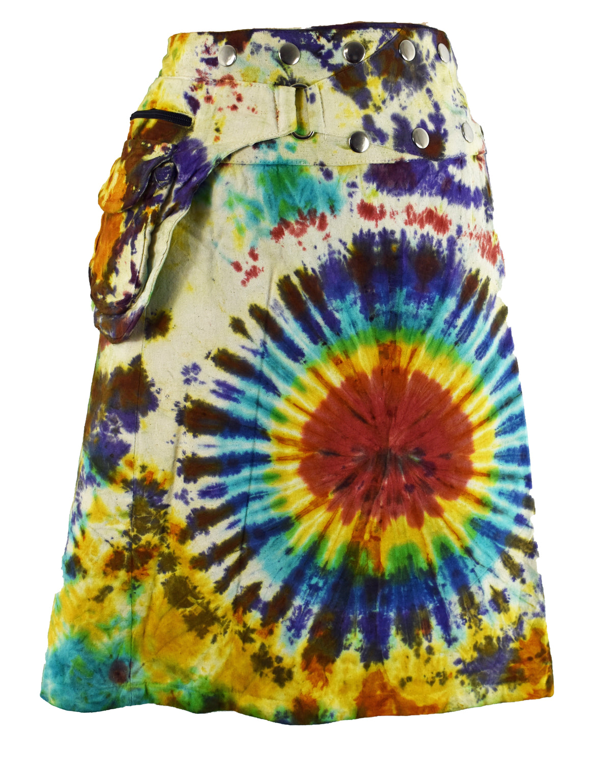 Tie Dye Popper Miniskirt