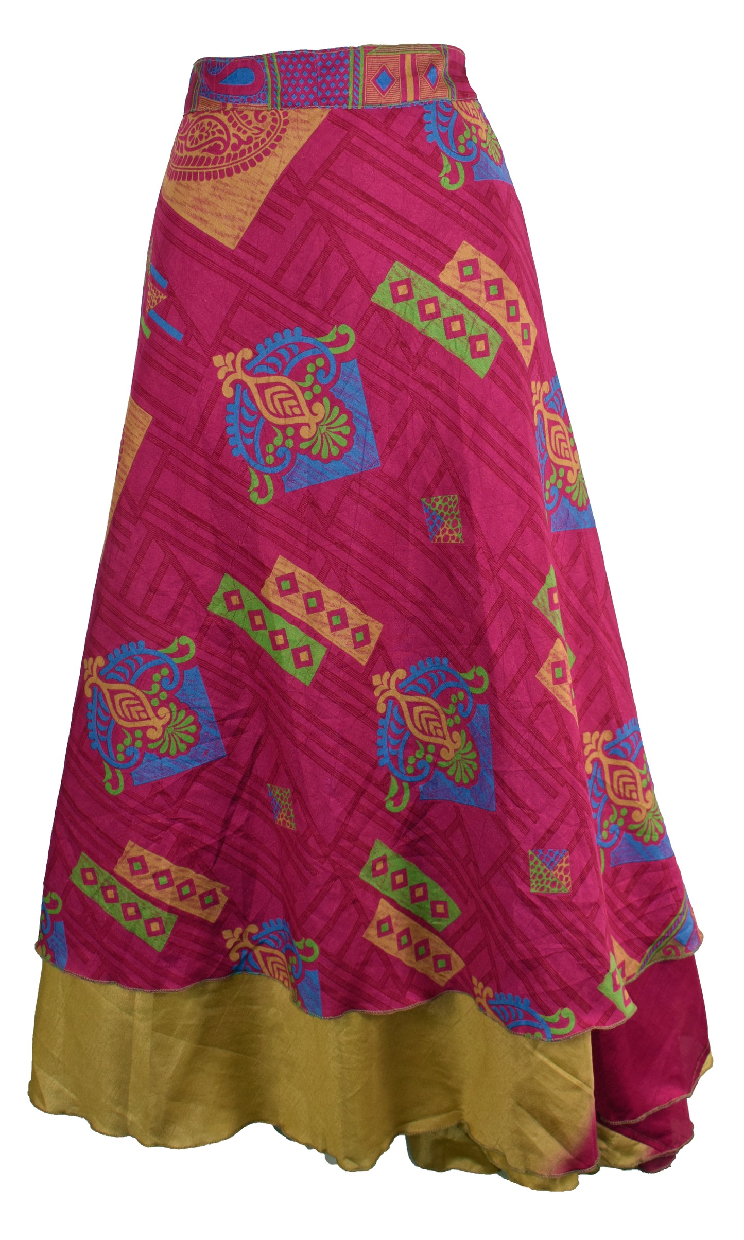 Sari Silk Wrap Skirt XL 66"