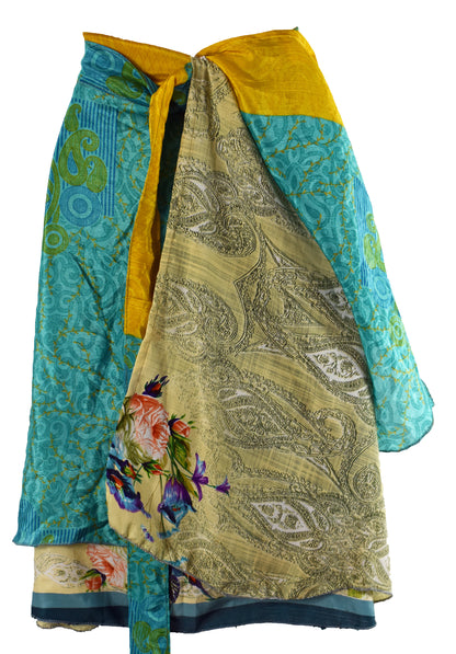 Knee Length Sari Wrap Skirt M 48"
