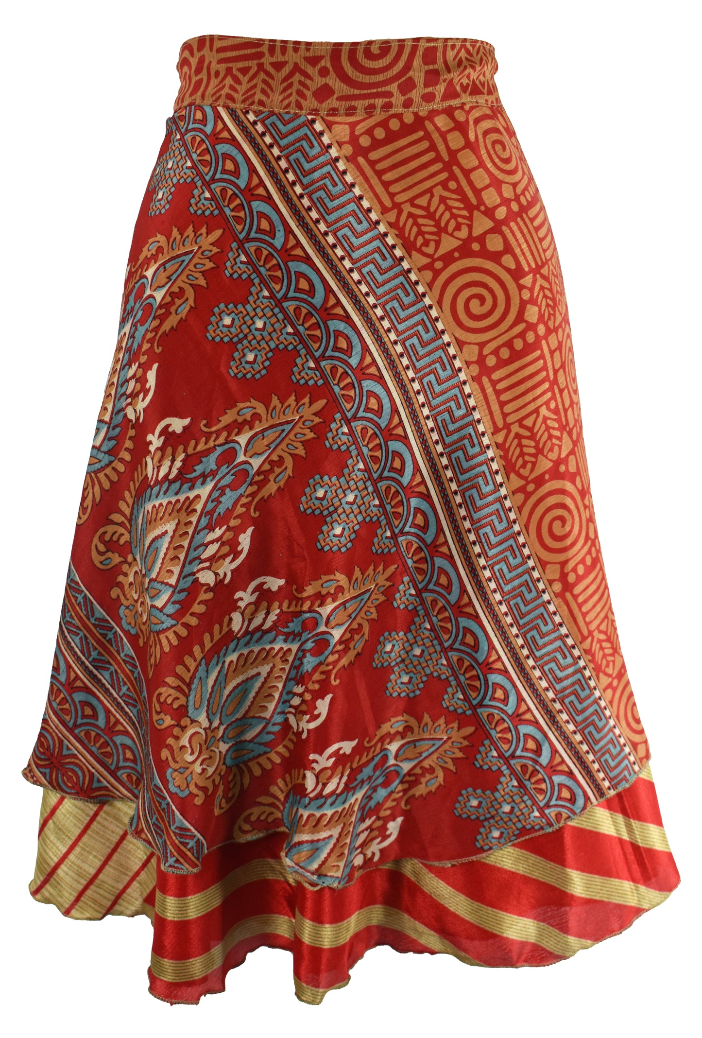 Knee Length Sari Wrap Skirt M 48"