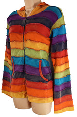 Rainbow Striped Zip Hoody