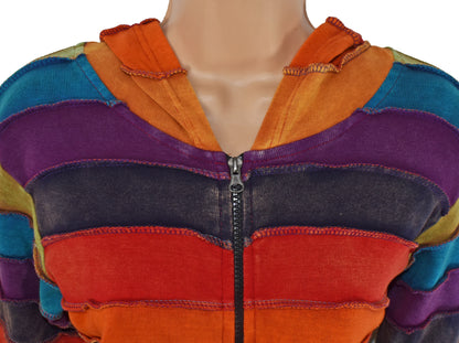 Rainbow Striped Zip Hoody