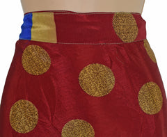 Sari Silk Wrap Skirt M 48"