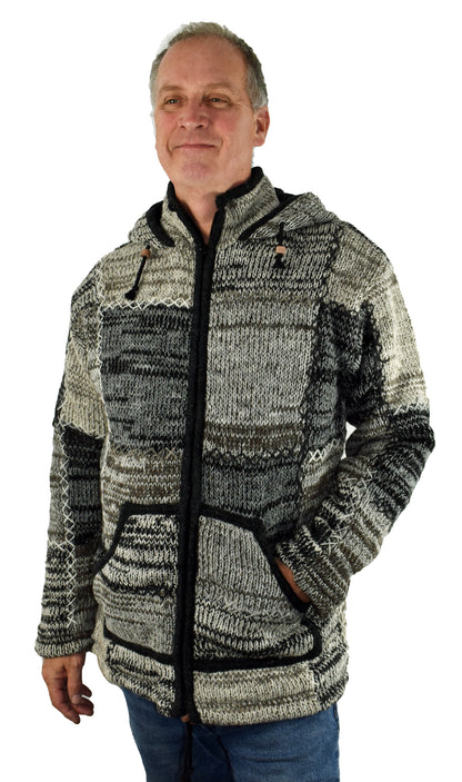 Knitted Wool Lined Zip Jacket