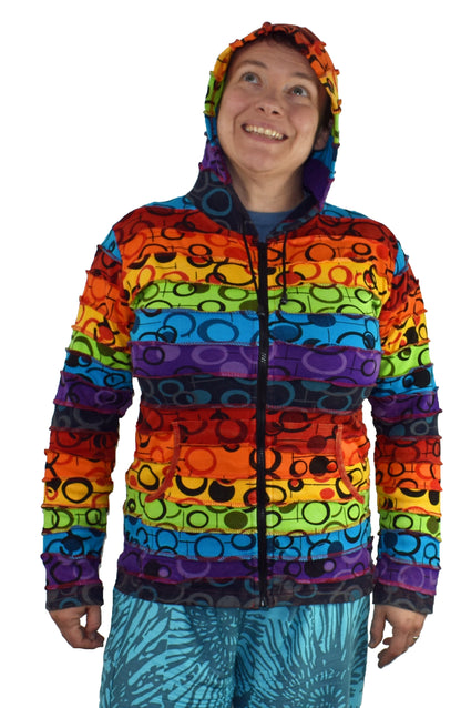 Rainbow Bubble Zip Hooded Jacket