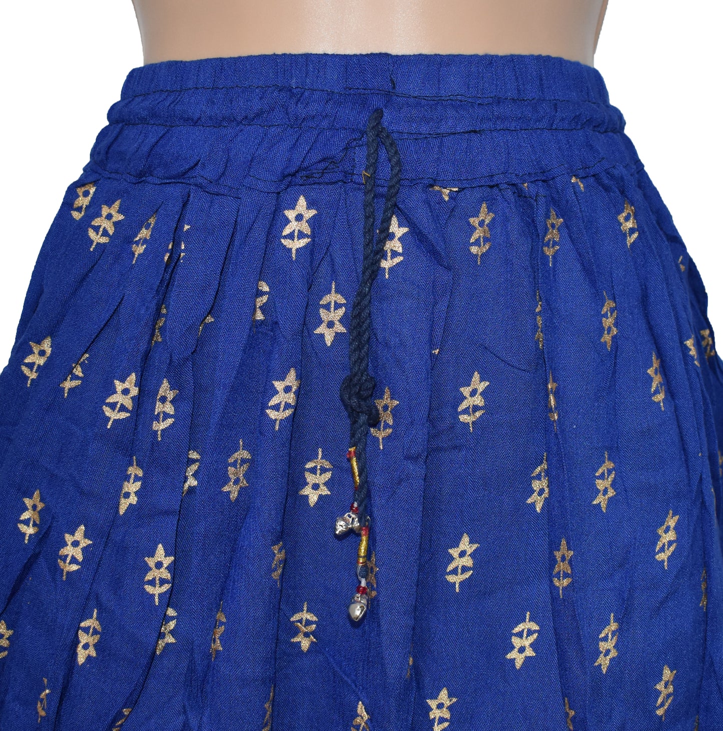 Gold Printed Rayon Indian Skirt