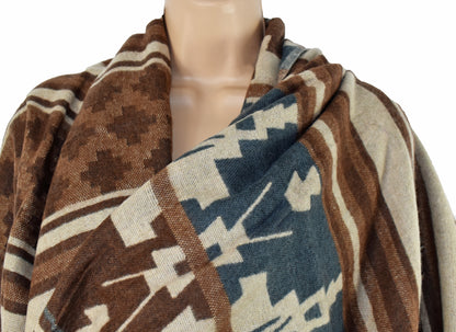 Criss Cross Pattern Fleece Blanket Shawl