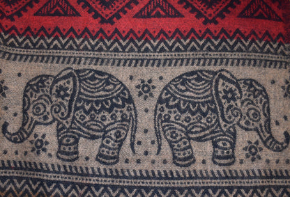 Elephant Pattern Fleece Blanket Shawl