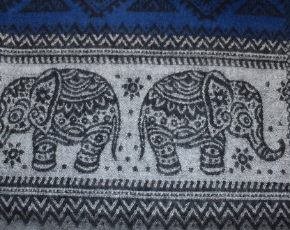 Elephant Pattern Fleece Blanket Shawl