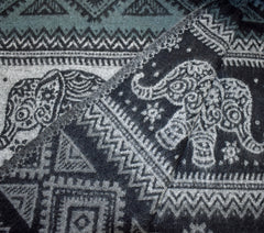 Elephant Pattern Fleece Blanket Shawl