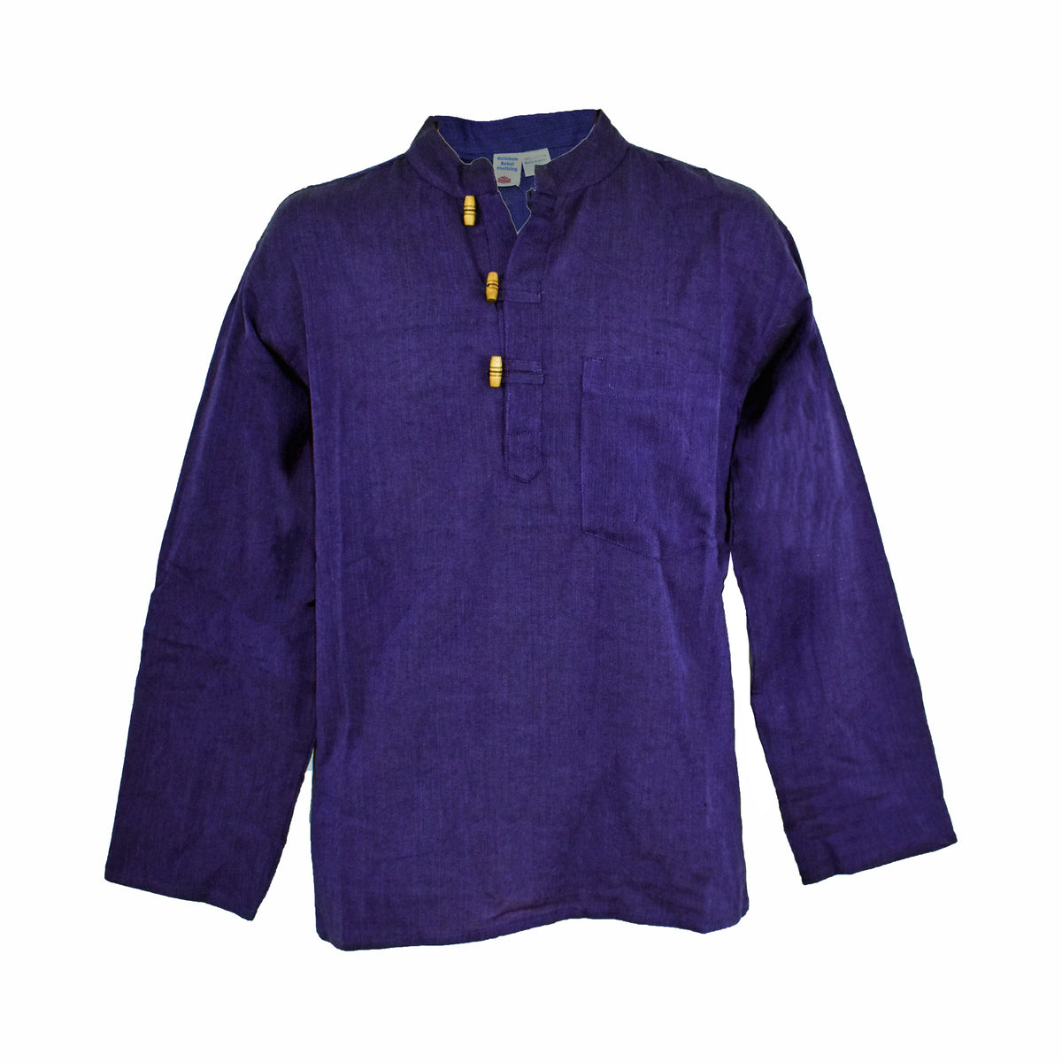 Plain Cotton Collarless Shirt