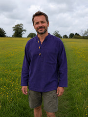 Plain Cotton Collarless Shirt