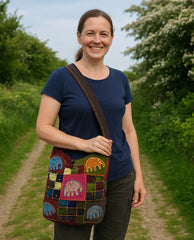 Embroidered Elephant Monk Bag