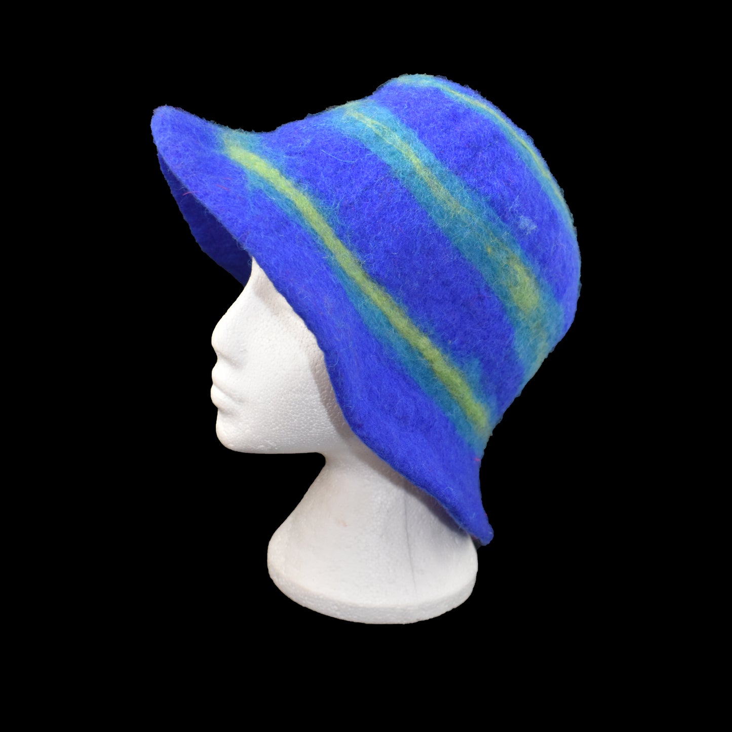 Felt Striped Bowler Hat