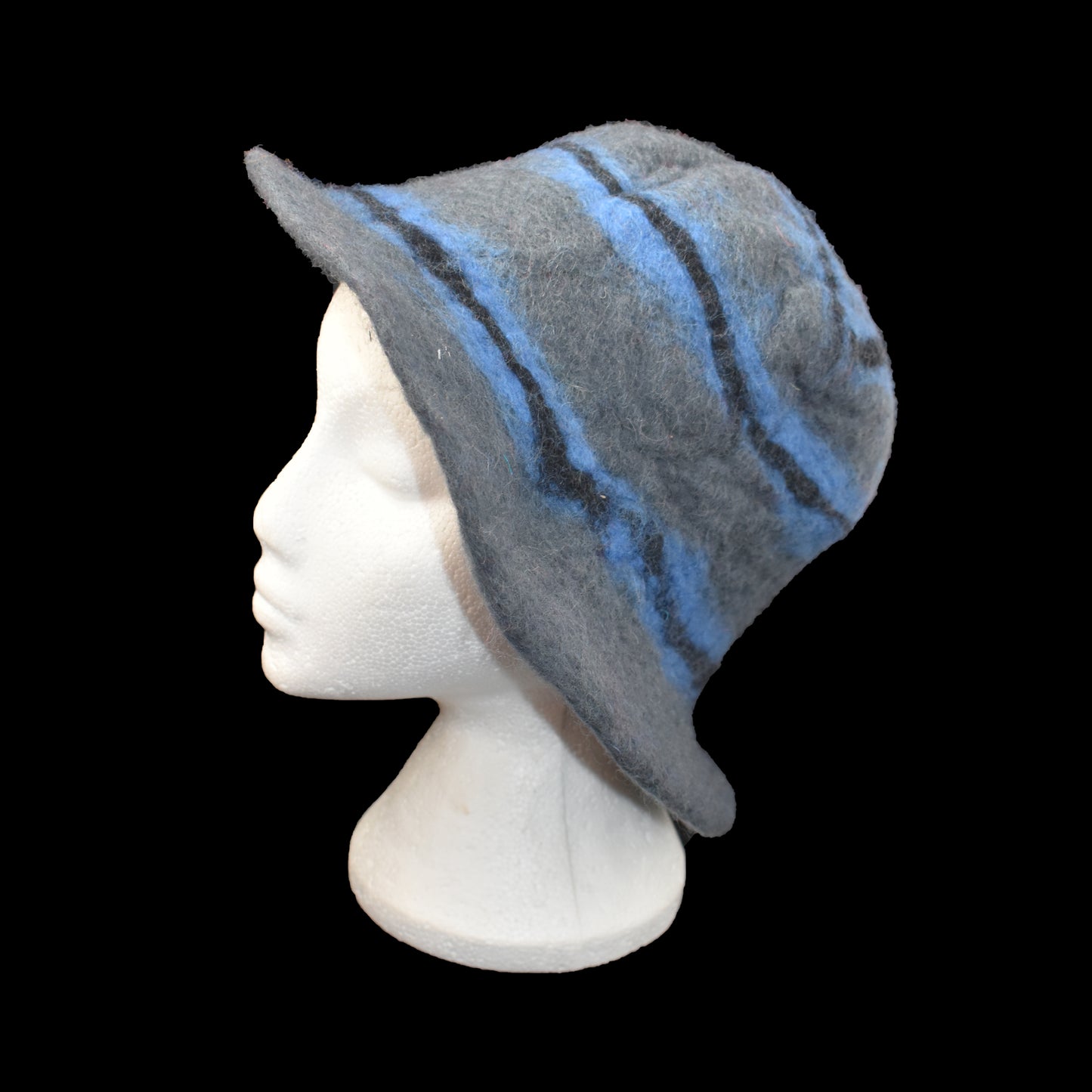 Felt Striped Bowler Hat