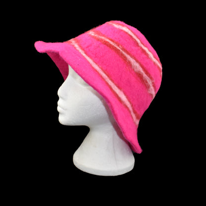 Felt Striped Bowler Hat