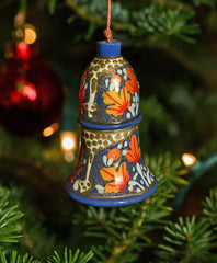 Set of 4 Large Fair Trade Hand-Painted Christmas Hanging Bells