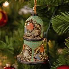 Set of 4 Large Fair Trade Hand-Painted Christmas Hanging Bells