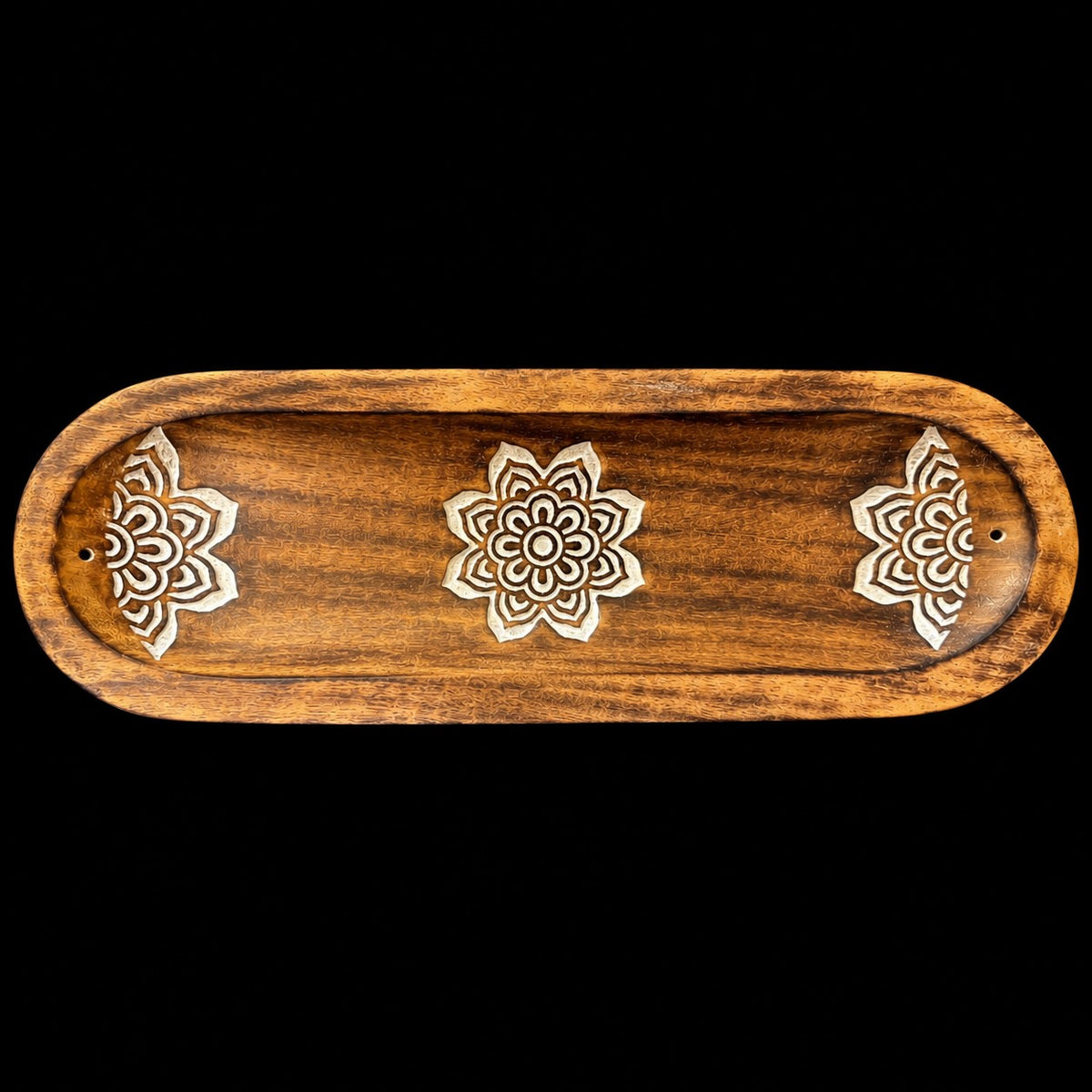 Large Wooden Incense Holder Ash Catcher - Flower