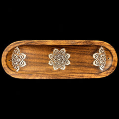 Large Wooden Incense Holder Ash Catcher - Flower