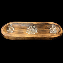 Large Wooden Incense Holder Ash Catcher - Flower