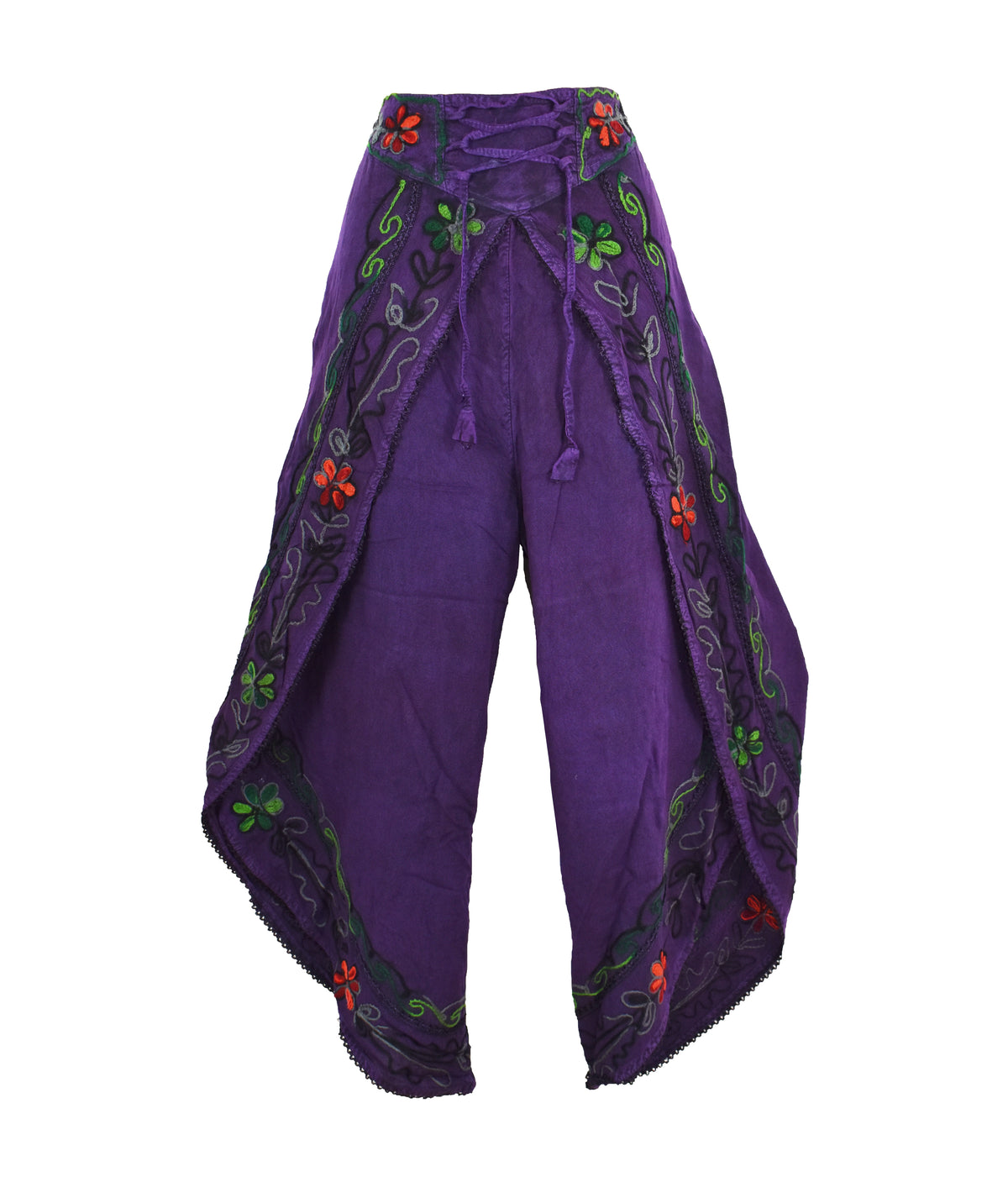 Embroidered Fisherman Style Trousers