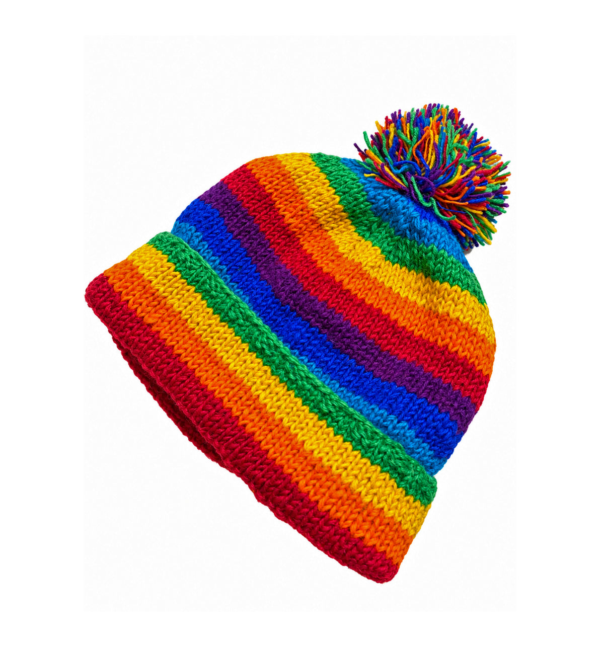 Knitted Rainbow Wool Hat