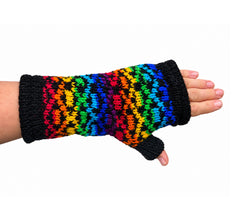 Rainbow Knitted Wool Fleece Lined Wrist Warmer