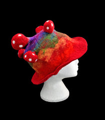 Rainbow Mushroom Felt Hat